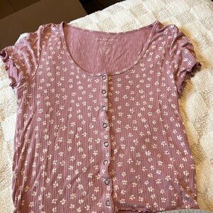 American Eagle Outfitters Floral Button-Up Top